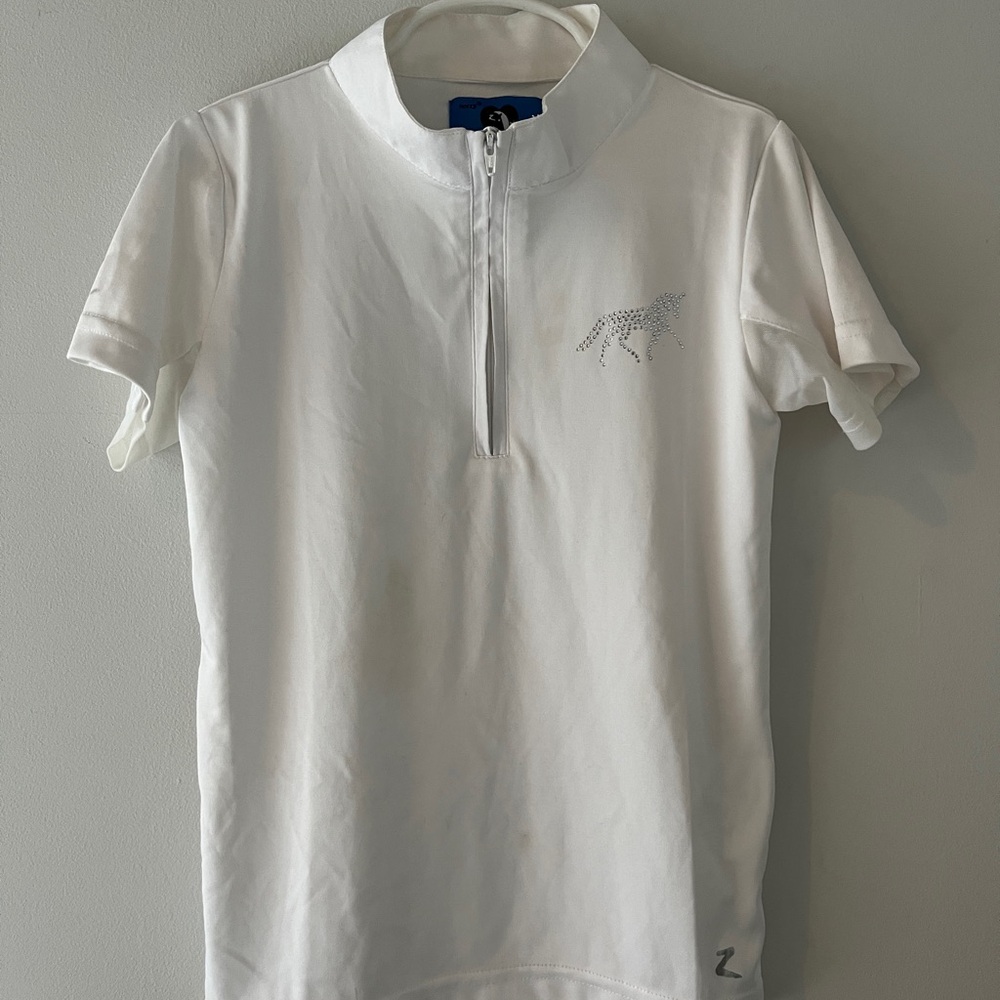 Horze Kids Lena Technical Shirt - Train/Show Combo. White girls polo worn once.